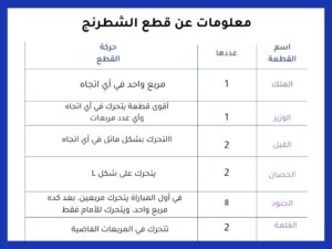 معلومات عن قطع الشطرنج 