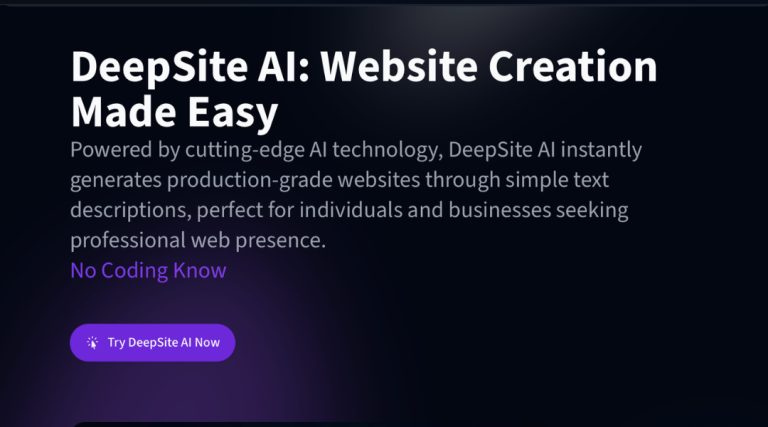 منصة DeepSite AI